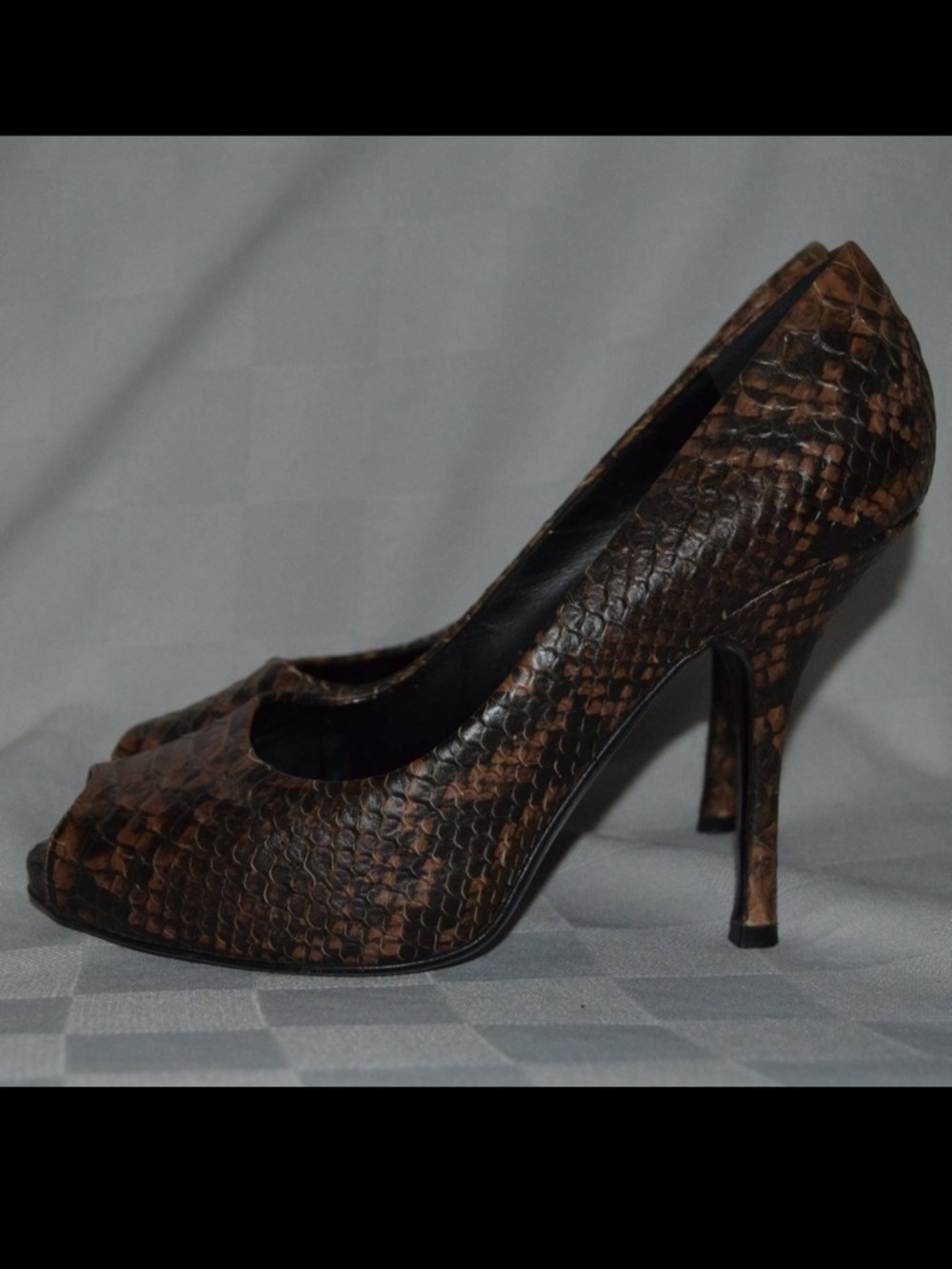 Sz 38 7.5 Giuseppe Zanotti Snakeskin Brown Pumps